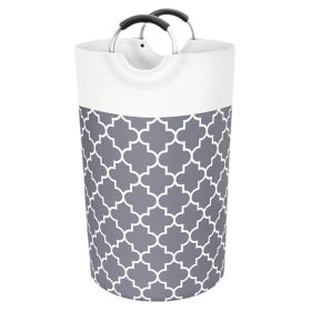 82L Laundry Basket Portable Foldable Home Laundry Storage Bag Cotton Hamper For Kids Toys Storage Dirty Clothes Basket Bag (Color: Gray, Ships From: China)