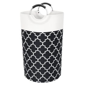 82L Laundry Basket Portable Foldable Home Laundry Storage Bag Cotton Hamper For Kids Toys Storage Dirty Clothes Basket Bag (Color: Black, Ships From: China)