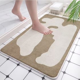 Absorbent Bathroom Bath Mat Quick Drying Coral Fleece Bathroom Rug Non-slip Entrance Doormat Floor Mats Carpet Pad Home Decor (Specification: 60x90cm, Color: coral fleece B)