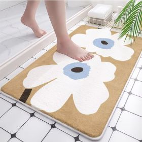 Absorbent Bathroom Bath Mat Quick Drying Coral Fleece Bathroom Rug Non-slip Entrance Doormat Floor Mats Carpet Pad Home Decor (Specification: 60x90cm, Color: coral fleece H)