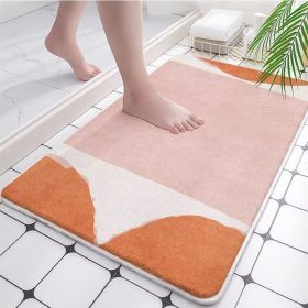 Absorbent Bathroom Bath Mat Quick Drying Coral Fleece Bathroom Rug Non-slip Entrance Doormat Floor Mats Carpet Pad Home Decor (Specification: 60x90cm, Color: coral fleece F)