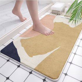 Absorbent Bathroom Bath Mat Quick Drying Coral Fleece Bathroom Rug Non-slip Entrance Doormat Floor Mats Carpet Pad Home Decor (Specification: 50x80cm, Color: coral fleece G)