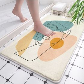 Absorbent Bathroom Bath Mat Quick Drying Coral Fleece Bathroom Rug Non-slip Entrance Doormat Floor Mats Carpet Pad Home Decor (Specification: 50x80cm, Color: coral fleece E)