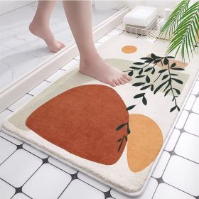 Absorbent Bathroom Bath Mat Quick Drying Coral Fleece Bathroom Rug Non-slip Entrance Doormat Floor Mats Carpet Pad Home Decor (Specification: 50x80cm, Color: coral fleece A)