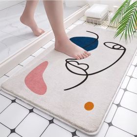 Absorbent Bathroom Bath Mat Quick Drying Coral Fleece Bathroom Rug Non-slip Entrance Doormat Floor Mats Carpet Pad Home Decor (Specification: 50x80cm, Color: coral fleece D)