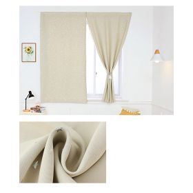 Solid Color Star Curtain White Tulle Hook&Loop No Punching Easy To Install Bedroom Girls Kids Adult Shading Simple Self-adhesive (Color: 03 Beige silver star, size: W 2.0m x H 1.8m (Double Opening))