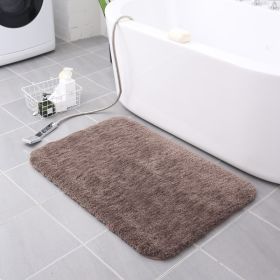 Thickened Plush Entrance Carpet Absorbent Non-slip Soft Kitchen Bathroom Bedroom Living Room Simple Floor Door Mat Home Decor (Color: Dark brown, size: 50x80CM(3cm thick))