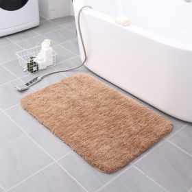 Thickened Plush Entrance Carpet Absorbent Non-slip Soft Kitchen Bathroom Bedroom Living Room Simple Floor Door Mat Home Decor (Color: Light Brown, size: 40x60CM(1.8cm thick))