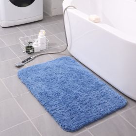 Thickened Plush Entrance Carpet Absorbent Non-slip Soft Kitchen Bathroom Bedroom Living Room Simple Floor Door Mat Home Decor (Color: Blue, size: 50x80CM(1.8cm thick))