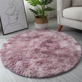 1pc, Non-Slip Plush Round Area Rug for Living Room and Kitchen - Soft and Durable Indoor Floor Mat for Home and Room Decor - 23.62 x 23.62 (Color: Tie Dye Pink, size: Diameter 23.62inch)