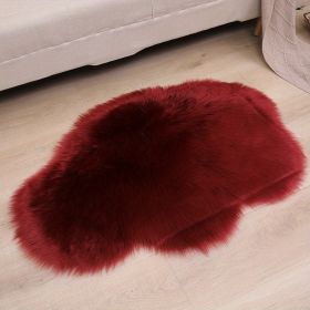 1pc, Fluffy Cloud Plush Rug - Soft Faux Fur Bedroom Decoration, Machine Washable, Funny Doormat, Nursery Decor, Throw Rugs for Home Decor (Color: Burgundy, size: 23.62*35.43inch)